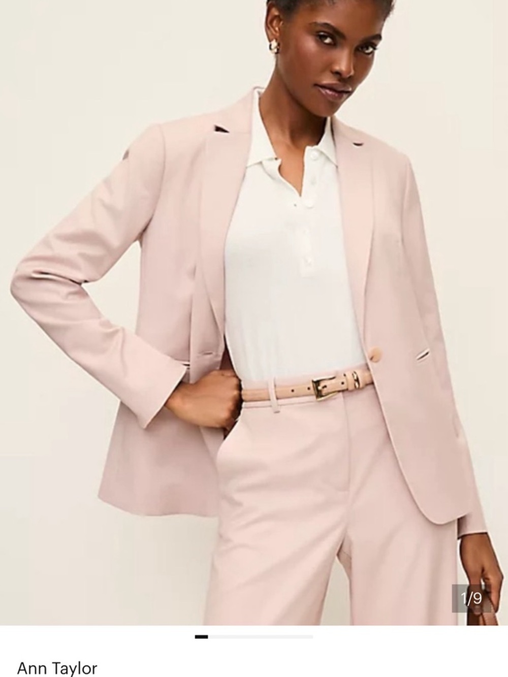 Ann Taylor 3 piece stretch cotton suiting in Opal Blush